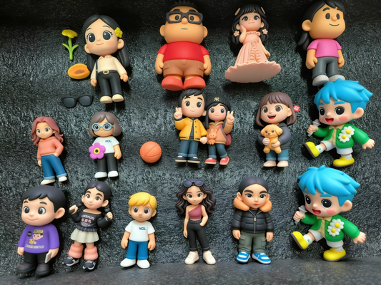Full-color photopolymer resin 3D printed custom figurine made from photo