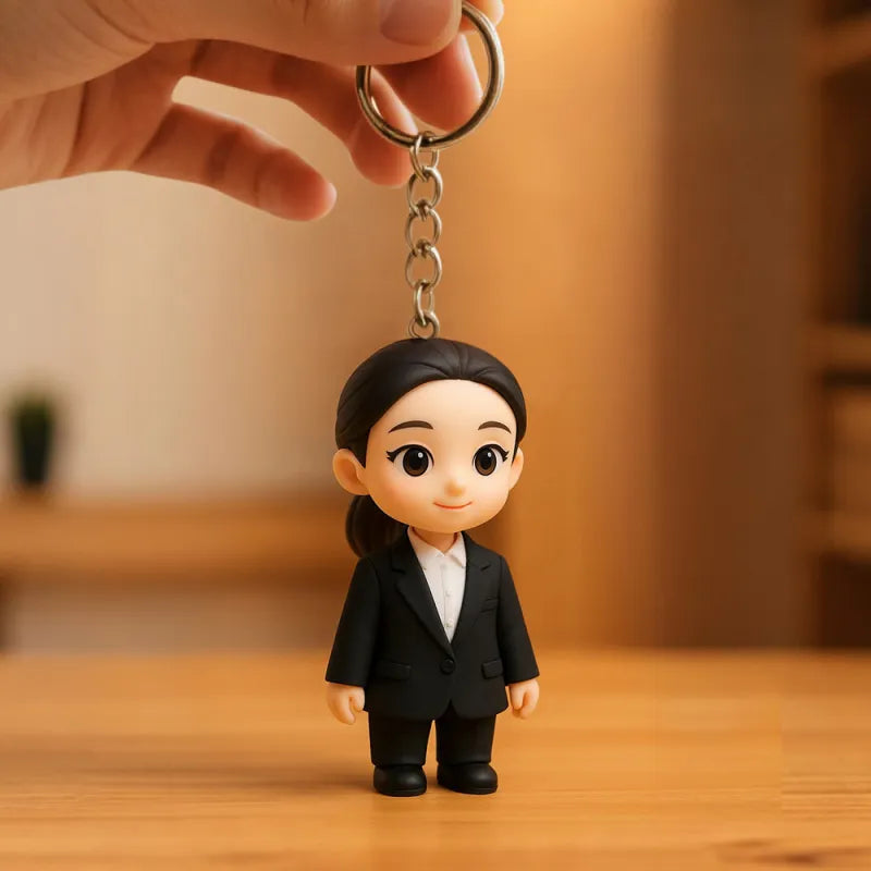 Custom 3D Mini Figure Keychain Figure from Your Photo Personalized Mini Doll Christmas Gift Idea