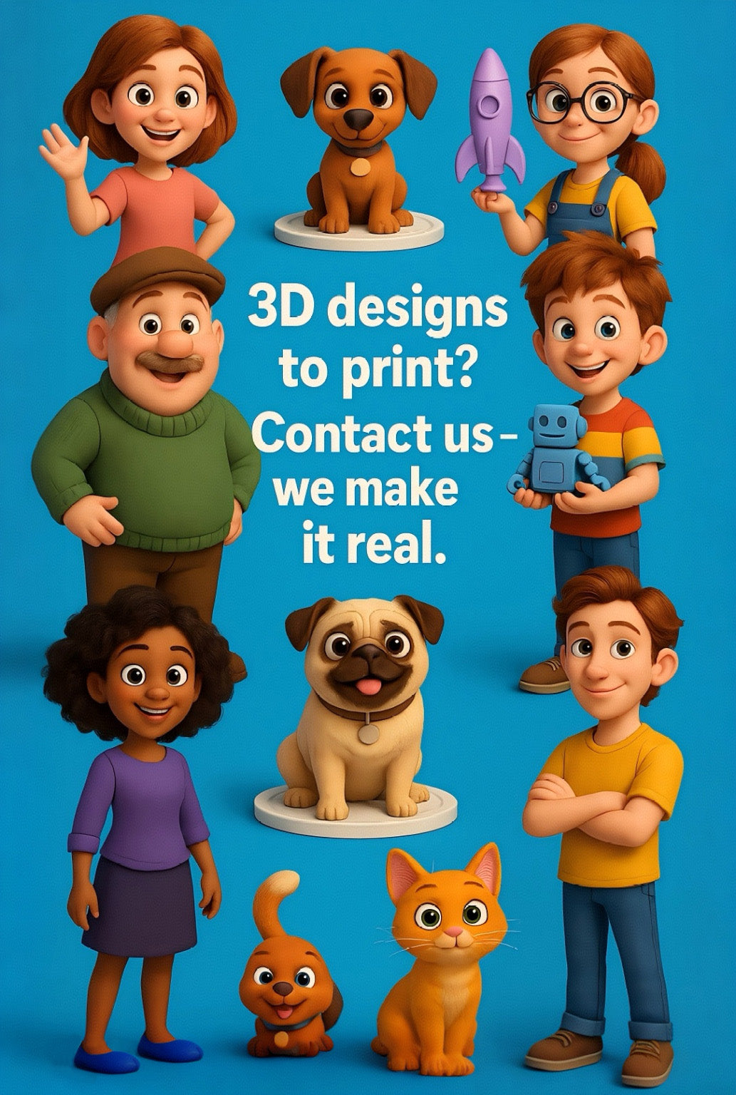 Custom 3D Mini Figure from Photo – Personalized Action Figure Toy,  Couples, Family, Anniversary, Birthday Keepsake