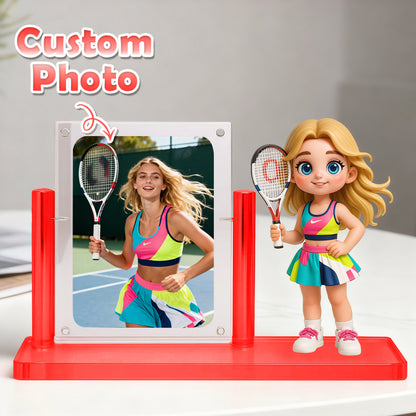 Custom 1 Person 3D Mini Figure with Colorful Base and Photo Personalized Toy Figure Birthday Gift (Production Time: 10-15 Business Days)