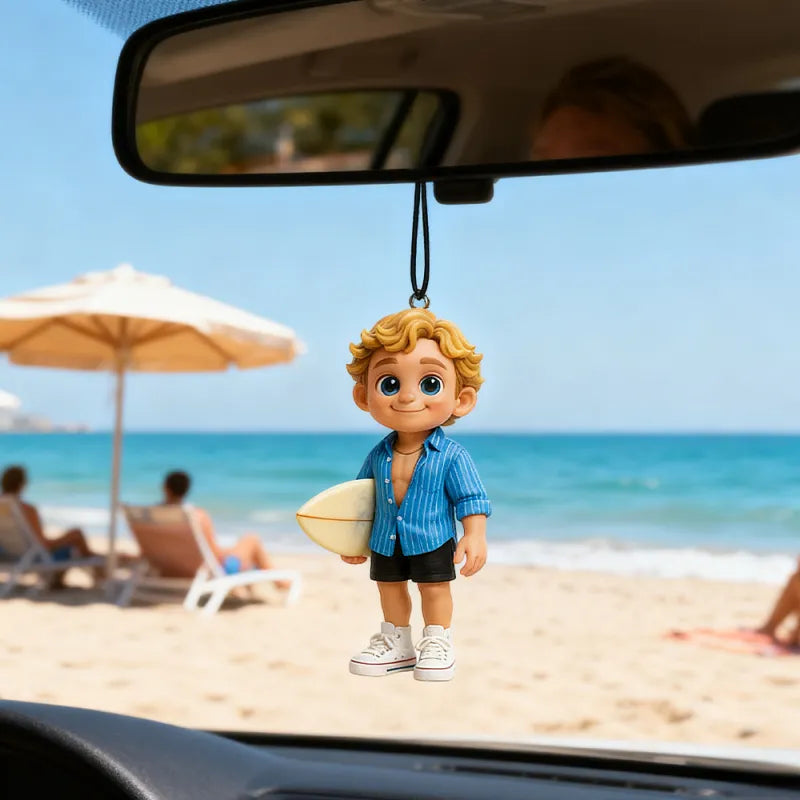 Custom 3D Mini Figure Character Car Hanging Ornament Personalized Car Decoration Unique Birthday Gift Valentines Gift