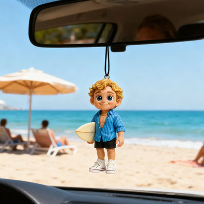 Custom 3D Mini Figure Character Car Hanging Ornament Personalized Car Decoration Unique Birthday Gift Valentines Gift
